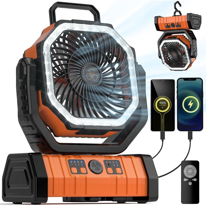 VOSFEEL 20000mAh Camping Fan with LED Lantern