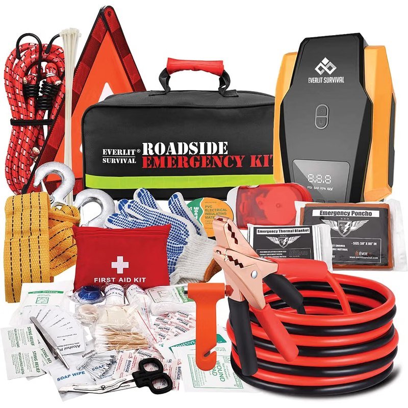 EVERLIT Car Emergency Kit with Air Compressor