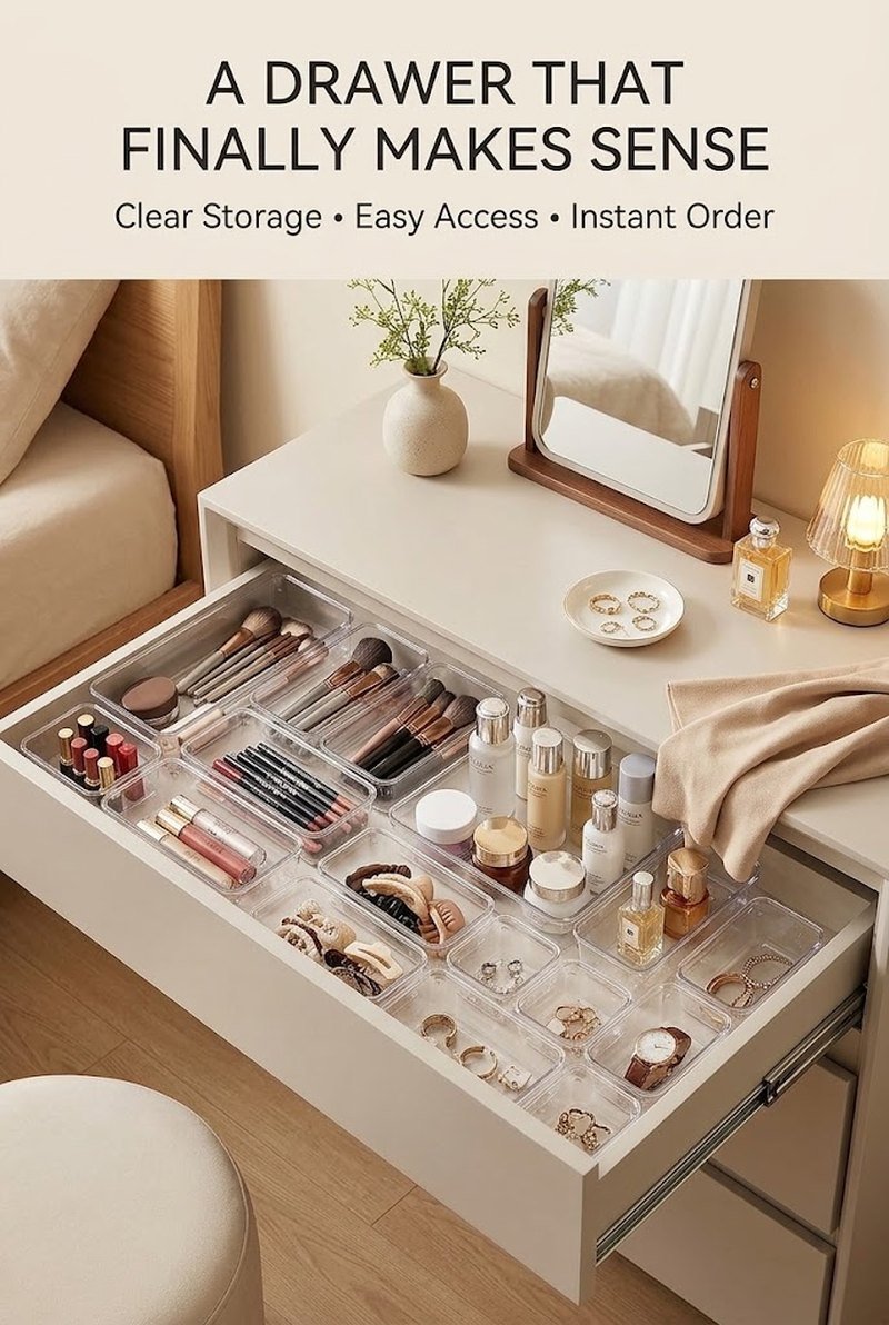 Vtopmart Clear Drawer Organizers